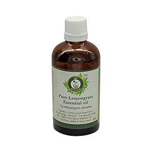 r v essential pure lemongrass essential oil 30ml- cymbopogon citratus 100 pure and natural steam distilled for skin face hair body scalp massage aromatherapy diffuser soap candle perfume making