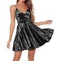R.Vivimos Women's Crushed Velvet Swing Skater Mini Dress