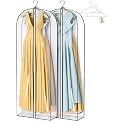 RAAHII Plastic 2 piece clear clothes bag with hanger for Blazer cover, coat covers with zip for wardrobe storage of suit,jacket cover, garments,saree,shirt pant organizer