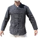 RaanPahMuang Thick Muang Cotton Chinese Jacket Shirt Mandarin Frog Button Front