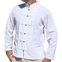 RaanPahMuang Thick Muang Cotton Chinese Jacket Shirt Mandarin Frog Button Front