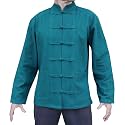 RaanPahMuang Thick Muang Cotton Chinese Jacket Shirt Mandarin Frog Button Front