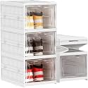 Raawan 3-Tier Portable Shoe Rack: Multi-Purpose DIY Storage Cabinet for Heels, Boots & Sneakers | Collapsible & Folding Shoe Organizer with Door