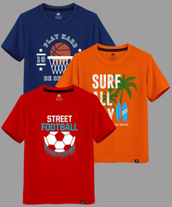 raax boys printed pure cotton regular t shirt