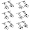 RAB Auto Hinges Stainless Steel Auto-Close for Full Overlay for Cabinet Hinges ( CODE:-AUTO Hing 15 Degree, Pack of 6 Pair )
