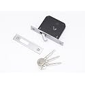 RAB Sliding Locks MS (Iron) for Doors with Security Locking Mechanism and Safety Purpose (Code:- Lock C-024 Star Key, Keys:- 2 Star Keys) (Pack of:- 1 pcs Lock)