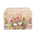 Rabbit Eggs Musical Toaster Covers for Easter Multicolor Kitchen Accessories for 2 Slice Toaster with Top Hook for Easy Storage Women Gift Microwave Oven Polyester Quilted