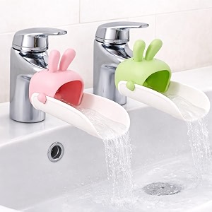 rabbit faucet extender for kids pack of 2  baby sink tap extender  easy hand wash helper  bpa free soft silicone  bathroom amp kitchen use  cartoon design water tap extension