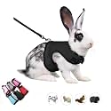 Rabbit Harness Leash Set Escape Proof Bunny Leash Rat Vest Harness,Black L