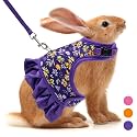 Bunny Harness and Leash Set, Escape Proof Floral Mesh Rabbit Vest