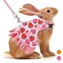Bunny Harness & Leash, Escape Proof Strawberry Mesh Rabbit Vest