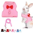 Rabbit Leash and Harness Set for Walking Escape Proof,Pink S