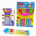 Rabbit Magic Flow Sand 500gms + Play Clay Blister 12 + Tempera Colors ( 6) | Safe and best Play Clay for kids| Best Sand for Kids|+ Tempera Colors| Play Clay for Boys| Play Dough for Girls|| Best Quality| Sand For Kids| Model