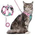 rabbitgoo Cat Harness and Leash Set, Escape Proof, Green &amp; Pink