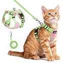 rabbitgoo Cat Harness and Leash Set, Escape Proof, Pink &amp; Light Green