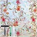 rabbitgoo Window Privacy Film Rainbow, Floral Cosmos, 23.6" x 118.1"