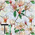 rabbitgoo Window Privacy Film Rainbow, Floral Magnolia, 23.6" x 118.1"