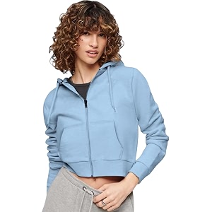 Rabboni Womens Crop Fleece Hoodie Jacket