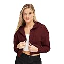 Rabboni Women39s Crop Fleece Hoodie Jacket 