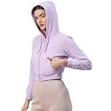 Rabboni Women39s Crop Fleece Hoodie Jacket 