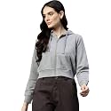 Rabboni Women39s Crop Fleece Hoodie Jacket 