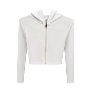Rabboni Womens Ribbed Crop Hoodie Sweatshirt with