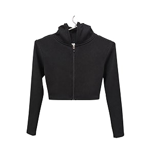 Rabboni Womens Ribbed Crop Hoodie Sweatshirt with