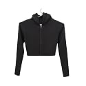 Rabboni Women39s Ribbed Crop Hoodie Sweatshirt with