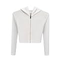 Rabboni Women39s Ribbed Crop Hoodie Sweatshirt with