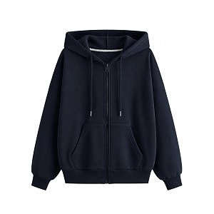 Rabboni Womens Solid Zip-Up Hoodie Jacket