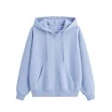 Rabboni Women39s Solid Zip-Up Hoodie Jacket 