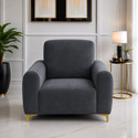 Rabhnoor Velvet 1 Seater Sofa Plain Cover