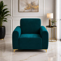 Rabhnoor Velvet 1 Seater Sofa Plain Cover