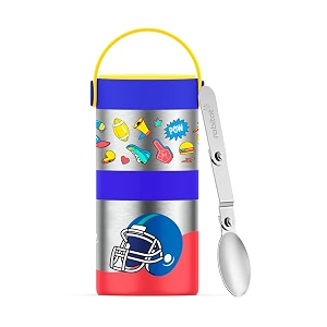 rabitat mealmate max vacuum insulated food jar  stainless steel food jar for kids mealmate max 700ml mad eye multicolor