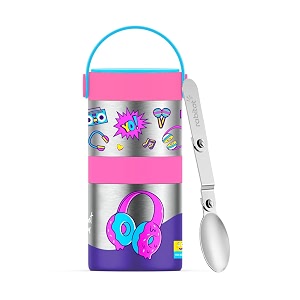 rabitat mealmate max vacuum insulated food jar  stainless steel food jar for kids mealmate max 700ml miss butters multicolor