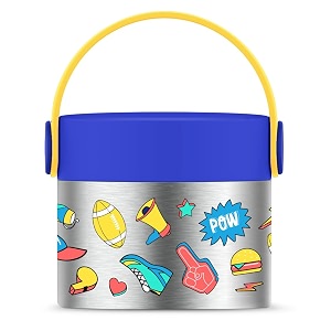 rabitat snackmate - mad eye i baby formula  snack food jar  stainless steel food jar for kids 218ml