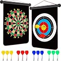 RaboSky Magnetic Dart Board for Kids, Magnetic Dartboard for Boys Toys Age 8-12, Gifts for Teen Boys 8 9 10 11 12 13 14 Years Old Birthday, Magnet Dartboard Sets Double Sided Outdoor Game