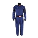 RaceQuip 110025RQP 110 Series 1-Pc Race Suit SFI 3.2A/1 Blue/Black Stripe Large