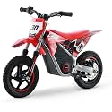 Racing Grade Electric Dirt Bike for Kids, 400W Motorcycle, Ages 3-6, 36V 5.2Ah Battery, Dual Shock Absorption, 3 Speed Modes, Disc Brake, 12In Off Road Tires, Red
