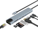 Rackit Power Mport 8 USB-C USB Hub/Docking Station(8-in-1) with 4K 30Hz HDMI `USB 3.0, microSD/SD Card Reader, Type-C Data, PD Charging, USB 2.0 USB Hub