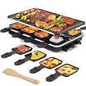 Raclette Table Grill 2-in-1 Korean BBQ Grill Crepe Maker, 8 Pans 1300W