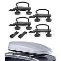 RACOONA 4PCS Stainless Steel Roof Box U-Bolt Clamps, Car Van Mounting Fitting Kit, U Brackets Installation Accessory, Roof Rack Mounting Brackets, Fits Most Cars