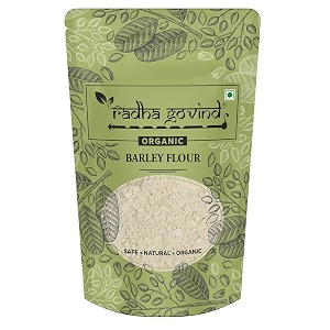 radha govind organic barley flour jau atta 1kg high fiber amp beta glucan rich barley atta for digestion heart health amp weight management