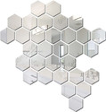 RadhaKripa 31 Hexagon Silver 3D Mirror Stickers Wall Stickers Acrylic Stickers Pack of 31