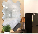 RadhaKripa Hexagon 20 Silver 3D Mirror Stickers Wall Stickers Acrylic Stickers Pack of 20