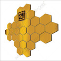 RadhaKripa Hexagon 35 Golden 3D Mirror Stickers Wall Stickers Acrylic Stickers Pack of 35