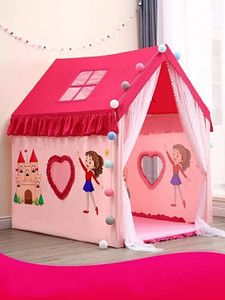 radhe enterprise jumbo size extremely light weight kids play tent house queen pink king pink