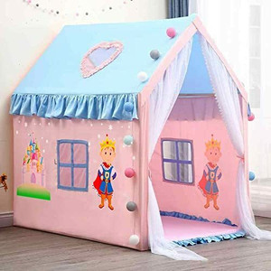 radhe enterprise jumbo size extremely light weight kids play tent house queen blue king blue