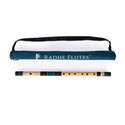 Radhe Flutes C Sharp Bansuri Middle Octave Right Handed Black & Dark Green With Velvet Cover PVC Flute
