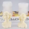 Radiance Store closed eyes and blin folded Girl Shape Portrait Candle Mold Girl Silicone Mold for Candle Body Resin Mould Silicone Mold DIY Aromatherapy Decoration Mold Mould Body Mold- set of 2 molds